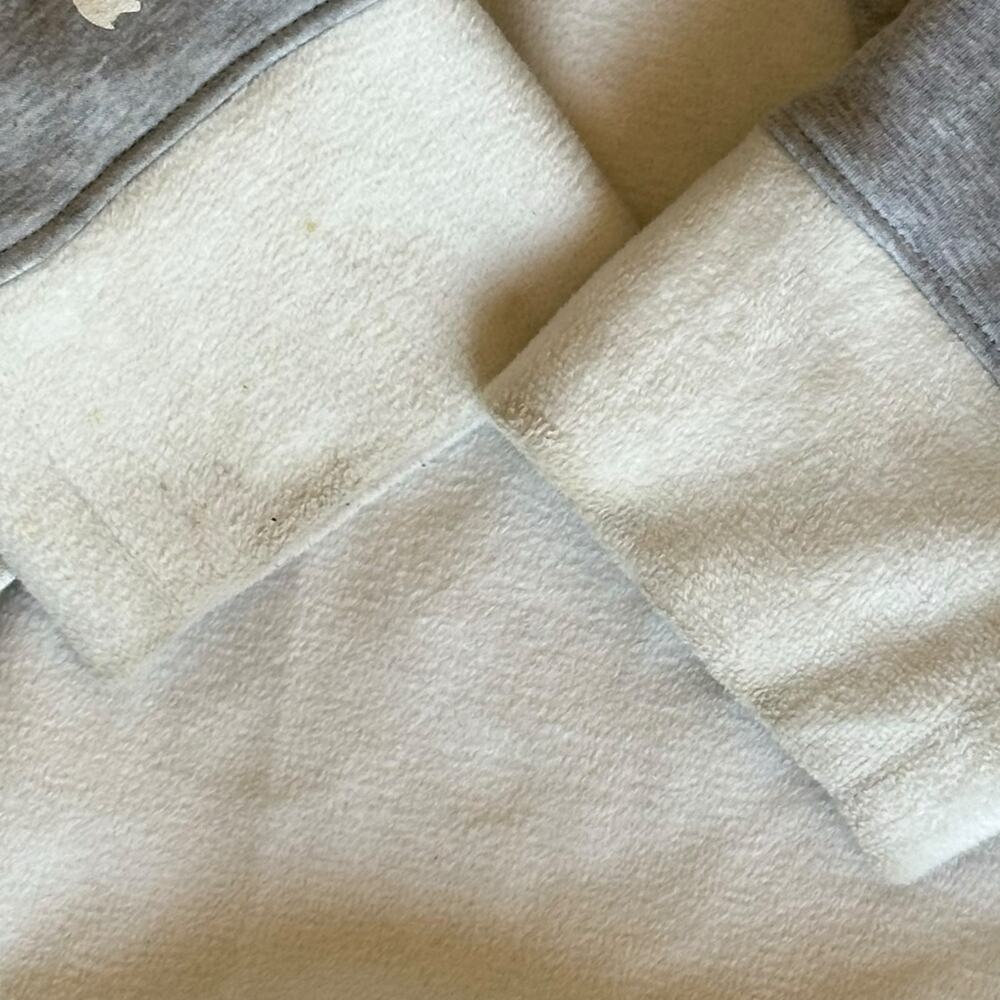 Womens Robe Size Medium Gray White Elephant Soft Cozy Pockets Hood Sleepwear Mom - Picture 4 of 7